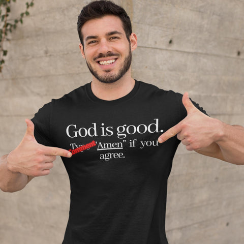 Buy 'Amen' God is Good Men's Premium Heavyweight Tee | Eden Legacy