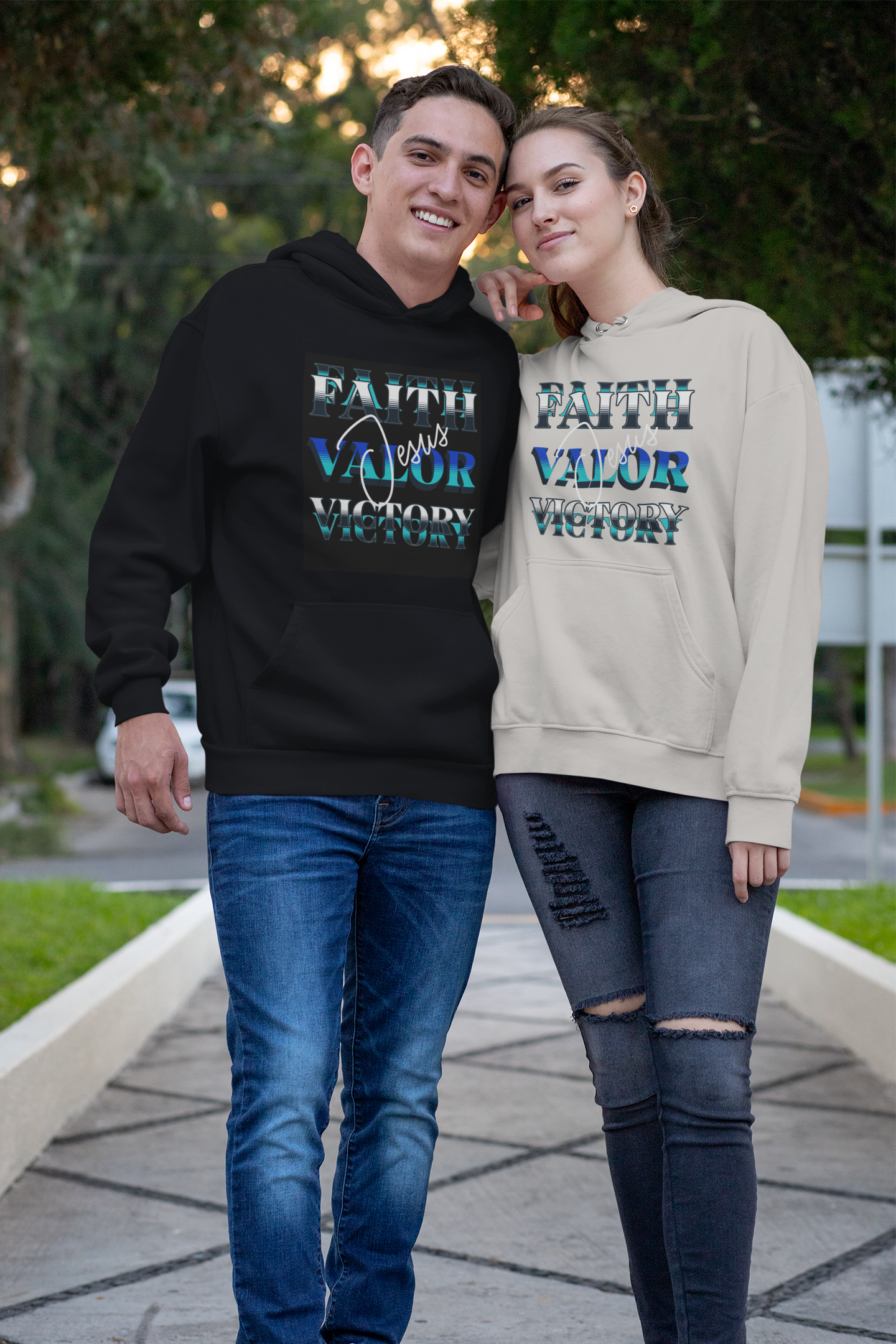 Faith Valor Victory Thru JESUS Unisex Hoodie