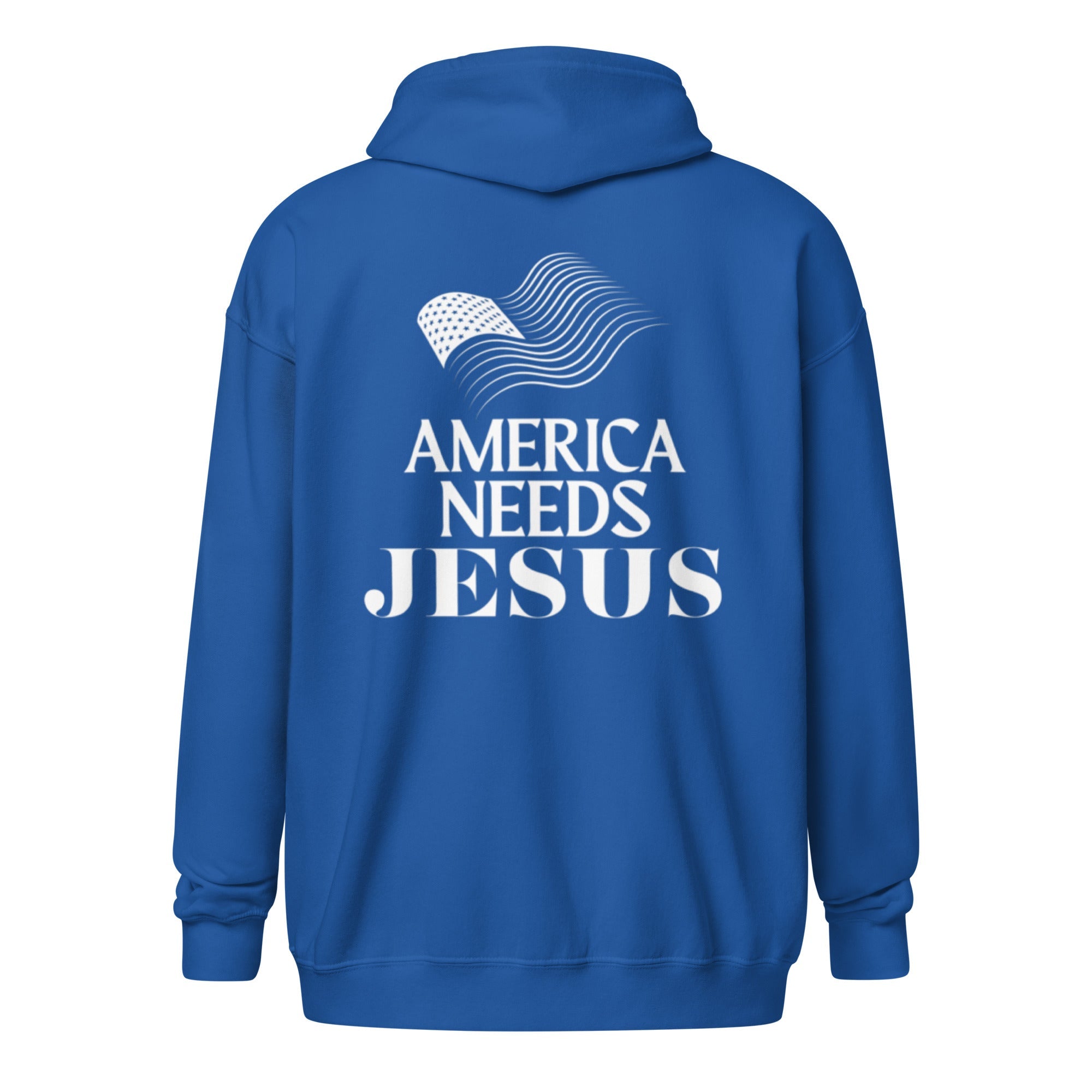 America Needs Jesus Unisex heavy blend zip hoodie