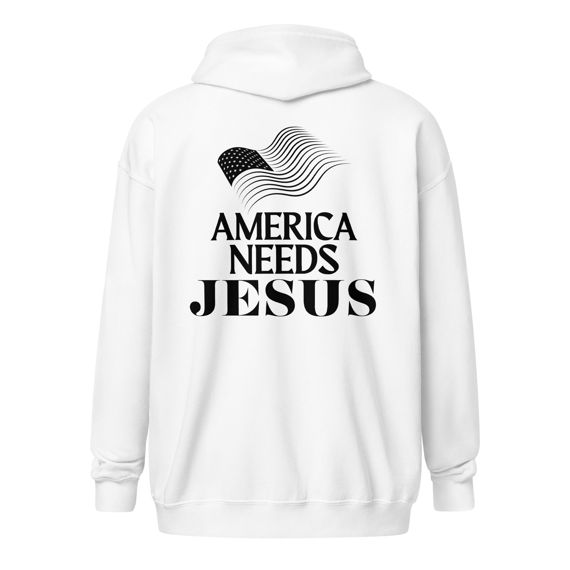 America Needs Jesus Unisex heavy blend zip hoodie