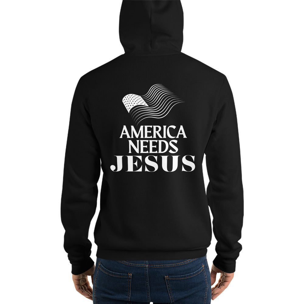 America Needs Jesus Soft Comfy Fitted Pullover Unisex Hoodie