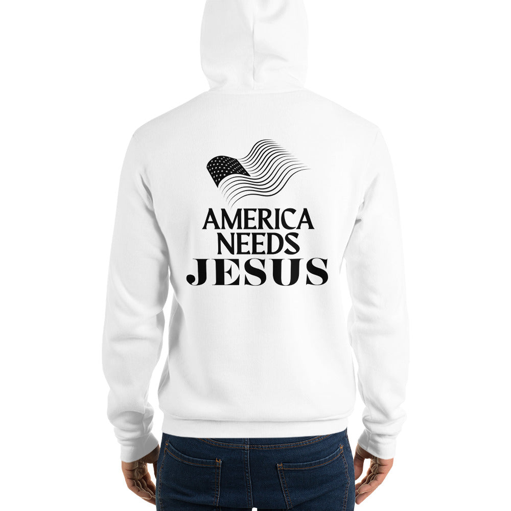 America Needs Jesus Soft Comfy Fitted Pullover Unisex Hoodie